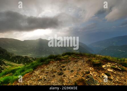 Luftaufnahme vom Passo San Marco, Bergamo, Lombardei, Italien Stockfoto