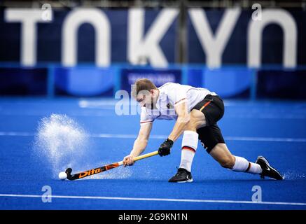 Japan. Juli 2021. Tokio Tokio, 27.07.2021, Japan, Olympische Spiele Hockey HANER Martin Dominik (GER) Deutschland - England Deutschland - Großbritannien Olympische Spiele, 2020 2021 Bildquelle: Moritz Müller/Alamy Live News Stockfoto