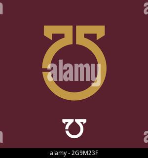 75 fünfundsiebzig Symbolvektoren konzeptionelle Illustration für Design-Element, Logo, Marke, Jubiläumsveranstaltung oder einen anderen Zweck Stock Vektor