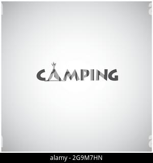 Design-Vorlage Für Camping Hut Adventure Logo. Vektorgrafik Stock Vektor