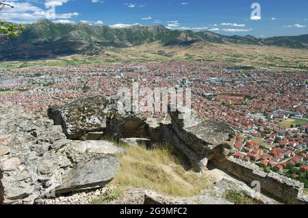 Prilep Skyline von Marko's Towers, Republik Mazedonien Stockfoto