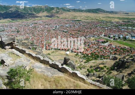 Prilep Skyline von Marko's Towers, Republik Mazedonien Stockfoto