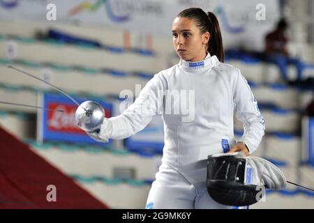 Federica Isola Italienischer Fechter, während der italienischen Fechtmeisterschaft 2021, die im Palavesuvio in Neapel (NA) stattfand. Stockfoto