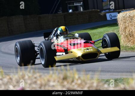 Lotus-Cosworth 49B, große Allrounder - Mario Andretti, die Maestros - Motorsport's Great All-Rounders, Goodwood Festival of Speed, Goodwood House, C Stockfoto