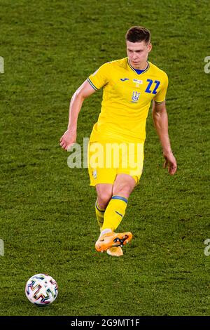 Rom, Italien - 03. Juli: Mykola Matviyenko aus der Ukraine spielt beim Viertelfinalspiel der UEFA Euro 2020 zwischen der Ukraine und eng Stockfoto