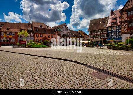 Blick Auf Das Alte Dorf Gengenbach Mit Seinen Alten Häusern Im Schwarzwald In Deutschland Stockfoto