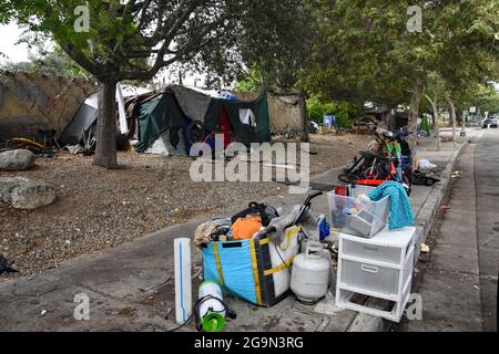 Los Angeles, USA. Juni 2021. Skid Row, Downtown Central Los Angeles, Kalifornien, USA, Juni 2021.(Foto: Teun Voeten/Sipa USA) Quelle: SIPA USA/Alamy Live News Stockfoto