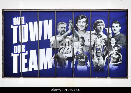 Cobbold Stand Außenfenster Facelift, Portman Road, Ipswich, Großbritannien - 23. Juli 2021 Stockfoto