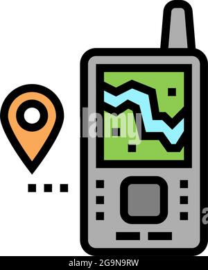 Geolocated device color icon vector. Geolocated device sign. Isolierte Symboldarstellung Stock Vektor