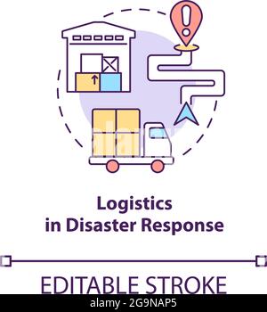 Symbol Logistik im Katastrophenschutz. Stock Vektor