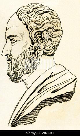 Isocrates, altgriechischer Rhetoriker, Attic Orator, 436-338 v. Chr., ARTIST'S COPYRIGHT MUSS NICHT FREIGEGEBEN WERDEN Stockfoto