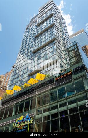 Das Margaritaville Resort Times Square ist ein Hotel von Jimmy Buffett in New York City, USA Stockfoto