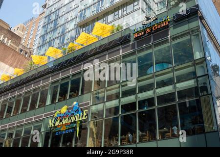 Das Margaritaville Resort Times Square ist ein Hotel von Jimmy Buffett in New York City, USA Stockfoto