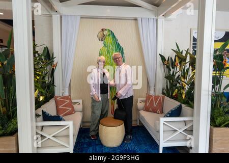 Das Margaritaville Resort Times Square ist ein Hotel von Jimmy Buffett in New York City, USA Stockfoto