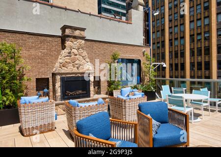 Das Margaritaville Resort Times Square ist ein Hotel von Jimmy Buffett in New York City, USA Stockfoto