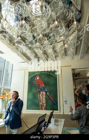 Das Margaritaville Resort Times Square ist ein Hotel von Jimmy Buffett in New York City, USA Stockfoto