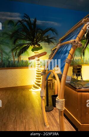 Das Margaritaville Resort Times Square ist ein Hotel von Jimmy Buffett in New York City, USA Stockfoto