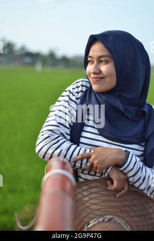 Hijab Model Fotoshooting Stockfoto