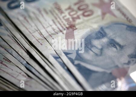 Türkische Lira, Türkische Lira Banknote Stockfoto