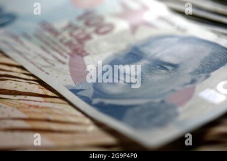 Türkische Lira, Türkische Lira Banknote Stockfoto