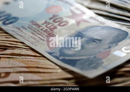 Türkische Lira, Türkische Lira Banknote Stockfoto