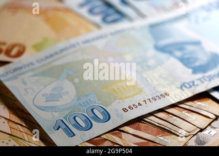 Türkische Lira, Türkische Lira Banknote Stockfoto