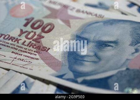 Türkische Lira, Türkische Lira Banknote Stockfoto