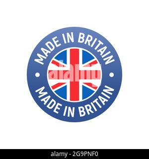 Made in UK Großbritannien Flagge Logo. Englische Marke Aufkleber in Großbritannien Vektor-Stempel gemacht Stock Vektor