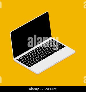 Laptop-Gerät isometrischen Mockup Vektor 3d. Notebook-Symbol mit Perspektive Stock Vektor