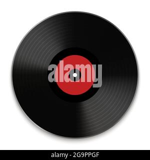 Vintage dj Musik Vynil Disk rund Symbol. Retro-Logo für klassische Songs Stock Vektor