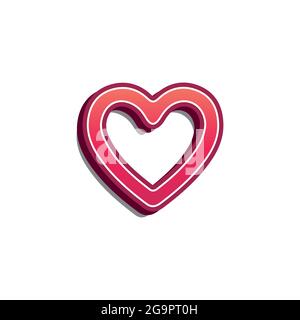 Rotes Herz, 3d-Objekt für Ihr Design und Liebeskarten Stock Vektor