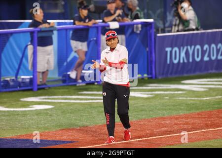 Kanagawa, Japan. Juli 2021. Reika Utsugi Cheftrainer (JPN) Softball : Finales Spiel zwischen den USA und Japan während der Olympischen Spiele in Tokio 2020 im Yokohama Baseballstadion in Kanagawa, Japan . Kredit: YUTAKA/AFLO SPORT/Alamy Live Nachrichten Stockfoto