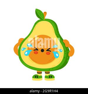 Leiden, Versagen, Allergie, hungrig, krank, Depression, verlieren, Ausdruck, wütend, traurig, vektor, Cartoon, Schrei, Charakter, Illustration, Stress, Spaß, Samen, weiß, Design, Symbol, Avocado, Baby, Hintergrund, Kern, Schnitt, niedlich, Diät, Doodle, emoji, Exotisch, Gesicht, Lebensmittel, Obst, lustig, Grün, halb, von Hand gezeichnet, Gesundheit, gesund, Isoliert, fröhlich, kawaii, keto, Maskottchen, Ernährung, tropisch, vegan, pflanzlich, vegetarisch Stock Vektor