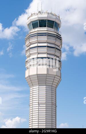 Der Kontrollturm des Washington National Airport (DCA). Stockfoto