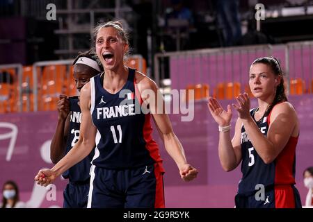 Französisches Team während der Olympischen Spiele Tokio 2020, Japan-Frankreich am 27. Juli 2021 im Aomi Urban Sports Park in Tokio, Japan - Foto Ann-Dee Lamour / CDP MEDIA / DPPI Stockfoto