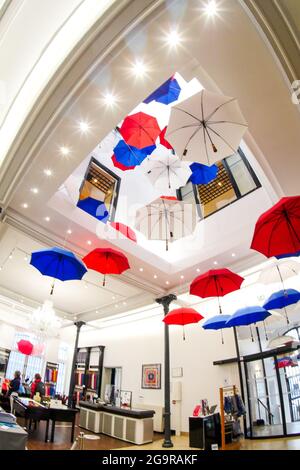 Les Parapluies de Cherbourg Manufacture, Cherbourg, Abteilung Manche, Cotentin, Normandie, Frankreich Stockfoto