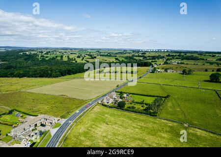 Landschaft des Fewston und des Swinsty Reservoir sowie der Yorkshire Peaks Stockfoto