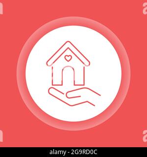 Symbol für die Farbschaltfläche „Hilfe bei Obdachlosen“ Wohltätigkeitskonzept für arme Menschen auf der Straße. Skizzieren Sie das Piktogramm für Webseite, mobile App, Promo. Stock Vektor