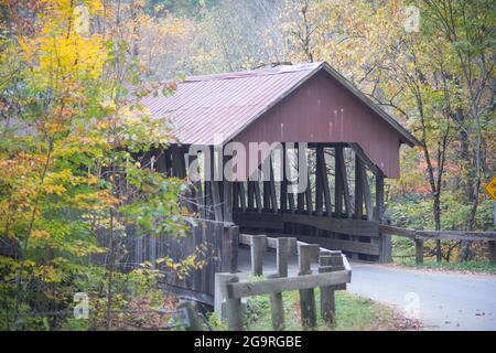 Dingleton Hill Covered Bridge, Cornish, New Hampshire, USA Stockfoto