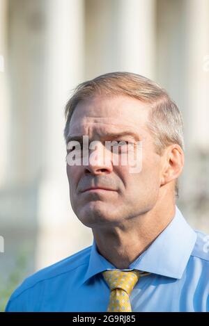 US-Repräsentant Jim Jordan (Republikaner von Ohio) während einer Pressekonferenz zum 1/6 Select Committee vor dem US-Kapitol in Washington, DC, Dienstag, 27. Juli 2021. Kredit: Rod Lamkey/CNP /MediaPunch Stockfoto