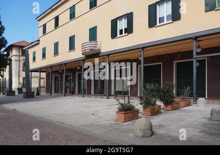 Dalmine Stadtbild während der Sperre, Lombardei, Italien Stockfoto