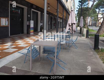 Dalmine Stadtbild während der Sperre, Lombardei, Italien Stockfoto