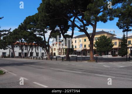 Dalmine Stadtbild während der Sperre, Lombardei, Italien Stockfoto