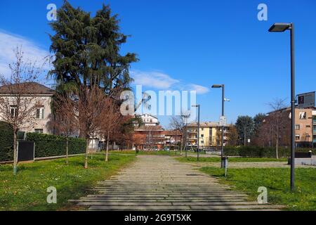 Dalmine Stadtbild während der Sperre, Lombardei, Italien Stockfoto