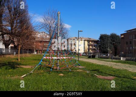 Dalmine Stadtbild während der Sperre, Lombardei, Italien Stockfoto