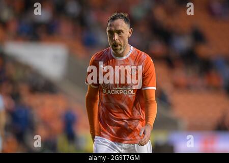 Richard Keogh von Blackpool in Aktion während des Spiels Stockfoto