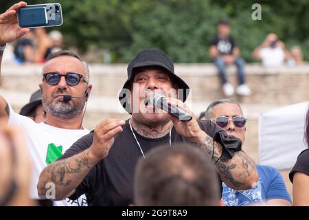 Rom, Italien. Juli 2021. Giuliano Castellino, Leiter der Forza Nuova (Foto: Matteo Nardone/Pacific Press) Quelle: Pacific Press Media Production Corp./Alamy Live News Stockfoto