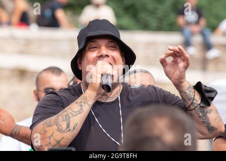 Rom, Italien. Juli 2021. Giuliano Castellino, Leiter der Forza Nuova (Foto: Matteo Nardone/Pacific Press) Quelle: Pacific Press Media Production Corp./Alamy Live News Stockfoto