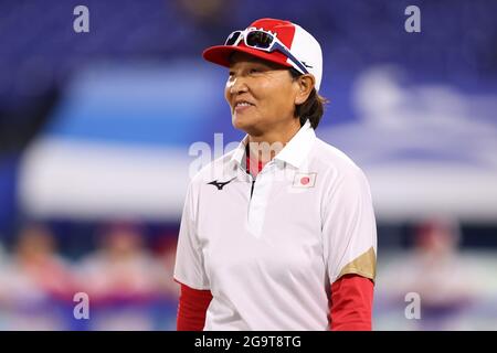 Kanagawa, Japan. Juli 2021. Reika Utsugi Cheftrainer (JPN) Softball : Finales Spiel zwischen USA und Japan im Yokohama Baseballstadion in Kanagawa, Japan . Quelle: Yohei Osada/AFLO SPORT/Alamy Live News Stockfoto