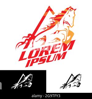 Brennender Stallion Symbol Vektor-Illustration für Marke, T-Shirt-Print oder andere Zwecke Stock Vektor